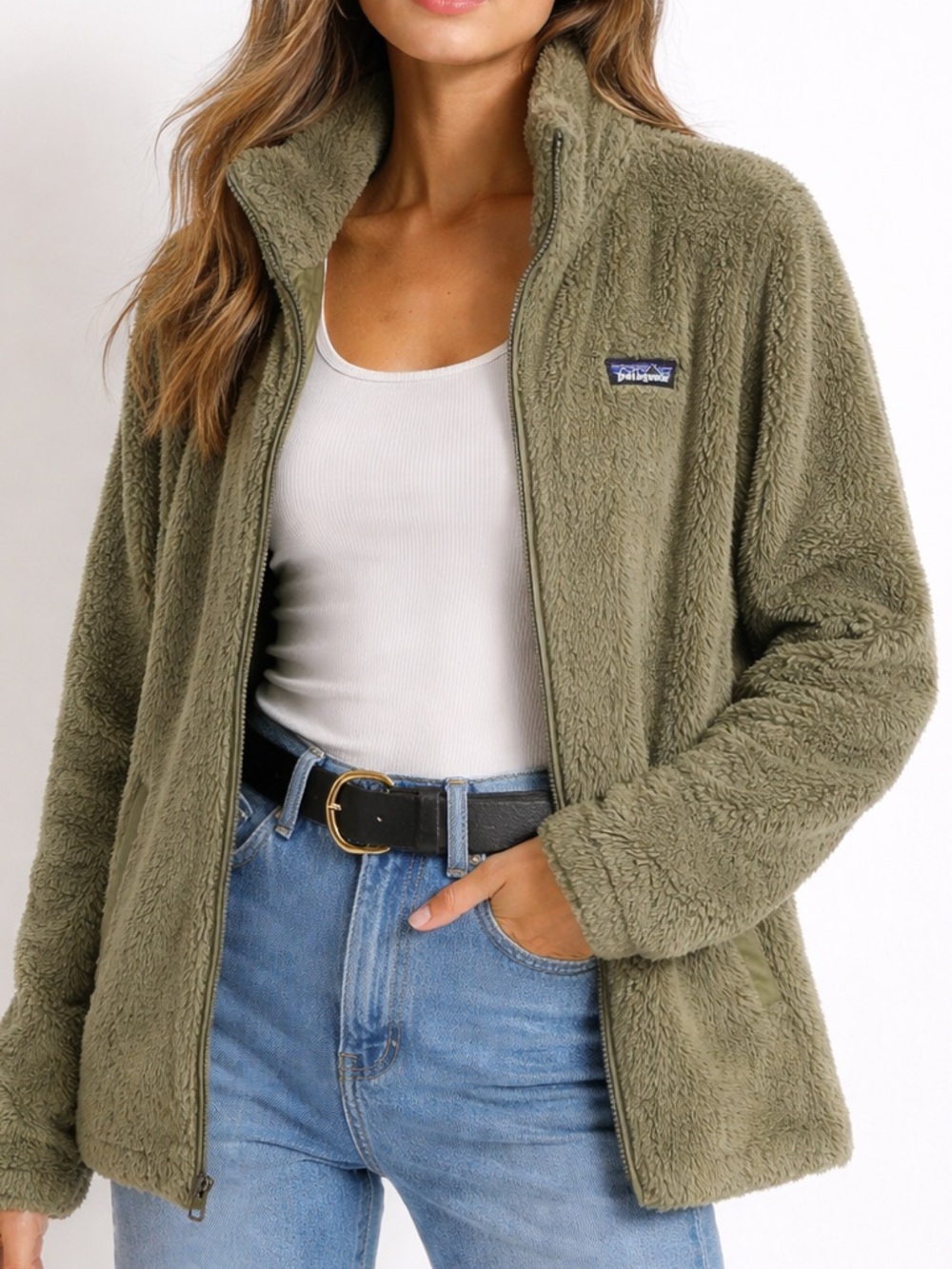 Patagonia Olive Green Women's Los Gatos Zipup Fleece Jacket WornWear